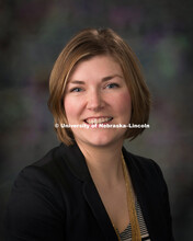 Studio portrait of Sara Luther, Procurement Services. February 10, 2016. 