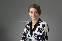 Studio portrait of Sarah Zuckerman, Assistant Professor, CEHS. August 12, 2016. 