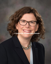 Studio portrait of Erin Busch, Central Administration. January 19, 2017. 