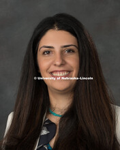 Studio portrait of Mona Bavarian, Research Assistant Professor of Chemical and Bimolecular Engineeri