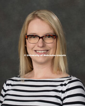Studio portrait of Morgan Hartline, Nutrition and Health Sciences Assistant Extension Educator. New 