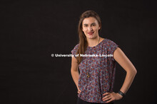 Studio portrait of Bethany Kraft, student worker, Textiles, Merchandising and Fashion Design. August