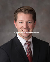 Studio portrait of Spencer Thompson, Recruitment Coordinator for the College of Engineering. October