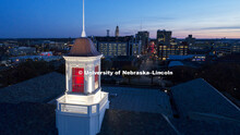 Love Library cupola at sunset. November 15, 2017. 