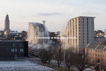Cather and Pound Residence Halls implosion. December 22, 2017. 