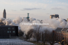 Cather and Pound Residence Halls implosion. December 22, 2017. 