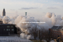 Cather and Pound Residence Halls implosion. December 22, 2017. 