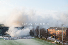 Cather and Pound Residence Halls implosion. December 22, 2017. 