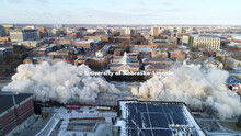 Cather and Pound Residence Halls implosion. December 22, 2017. 