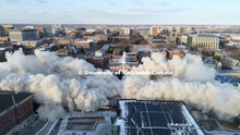 Cather and Pound Residence Halls implosion. December 22, 2017. 