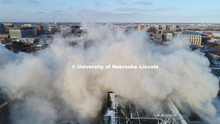 Cather and Pound Residence Halls implosion. December 22, 2017. 