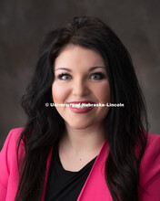 Studio portrait of Kayla Flott, Academic Advisor for Omaha College of Engineering. February 28, 2018