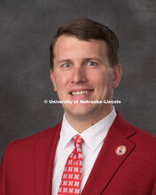 Studio portrait of David Clausen, Sponsored Programs Contract Manager. April 3, 2018. 