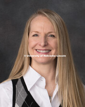 Studio portrait of Cynthia Odabasi, Awards Coordinator, Sponsored Programs. April 3, 2018. 