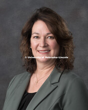Studio portrait of Mary Ellen Reeves, Project Specialist, Sponsored Programs. April 4, 2018. 