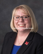 Studio portrait of Suzanne Reinke, Project Specialist, Sponsored Programs. April 4, 2018. 