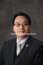 Studio portrait of Jian Wang, Professor, Mechanical and Materials Engineering. April 5, 2018. 