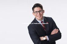 Studio portrait of Jordan Gonzales, Director of Alumni Engagement, Alumni Association. April 13, 201