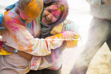 Students celebrate Holi, the Indian festival of spring, colors and celebration. Students tossed colo
