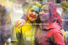 Students celebrate Holi, the Indian festival of spring, colors and celebration. Students tossed colo