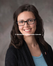 Studio portrait of Ember Welsch, Administrative Coordinator for the Office of Research. April 17, 20