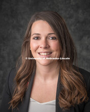 Studio portrait of Janessa Hageman, Assistant Director of Career Services. College of Business. Apri