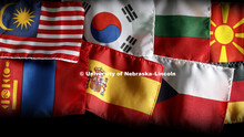 Flags of Fulbright students. April 20, 2018. 