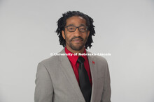 Studio portrait of Bryce Dantzler, Admissions. June 12, 2018. 