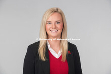 Studio portrait of Hillary Hotz, Admissions. June 12, 2018. 