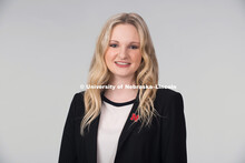Studio portrait of Morgan Mattly, Admissions. June 12, 2018. 