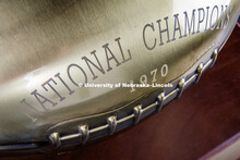 Nebraska's Championship trophies all together. Photographed for the N150 anniversary book. June 26, 