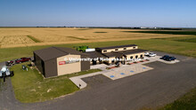 Pearl C. Pogue Peterson Stumpf Education Center. Grant, Nebraska. Aerials of Wheat Harvest in Perkin