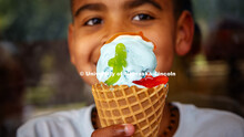 Dairy Store making Shark Week ice cream with gummy sharks in a light blue ice cream. July 18, 2018. 