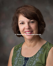Studio portrait of Kay Kasl, Web Developer, Central Administration. August 7, 2018. 