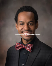 Studio portrait of Marques Garrett, Assistant Professor, Glenn Korff School of Music. New Faculty. A