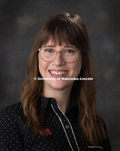 Studio portrait of Rachel Darlington, Office Associate, Chemistry. August 9, 2018. 