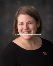 Studio portrait of Jamie Aldag, Accounting Clerk, Chemistry. August 9, 2018. 