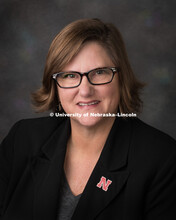 Studio portrait of Dodie Eveleth, Business Manager Chemistry. August 9, 2018. 
