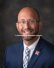 Studio portrait of Chris McCune, Lecturer, Chemistry. August 9, 2018. 