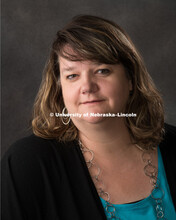 Studio portrait of Lori Brown, Central Administration. August 10, 2018. 