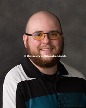 Studio portrait of Kyle Holz, Central Administration. August 10, 2018. 