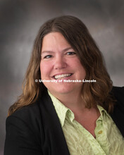 Studio portrait of Michaela Grube, Central Administration. August 21, 2018. 