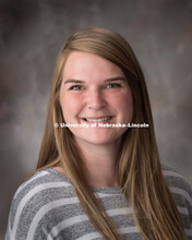 Studio portrait of Hailey Larsen, First-Year Experience and Transition Programs. September 10, 2018.