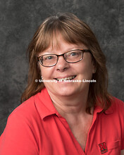 Studio portrait of Alice Flowers, Office Associate, College of Business. September 11, 2018. 