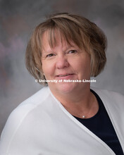 Studio portrait of Carolyn Kollmann, Personnel Generalist, Oldfather Business Cooperative. November 