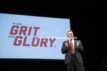 Chancellor Ronnie Green delivers his State of the University address from the Lied stage. January 15