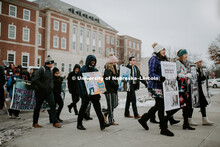 As part of MLK Week, UNL students march with Herbie Husker leading the way in a unifying march throu