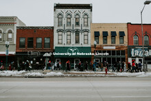 As part of MLK Week, UNL students march with Herbie Husker leading the way in a unifying march throu
