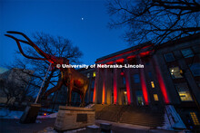 The University of Nebraska celebrates its 150th Anniversary by lighting up the campus in red. Glow B