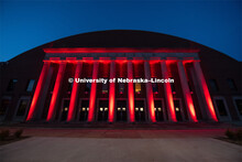 The University of Nebraska celebrates its 150th Anniversary by lighting up the campus in red. Glow B